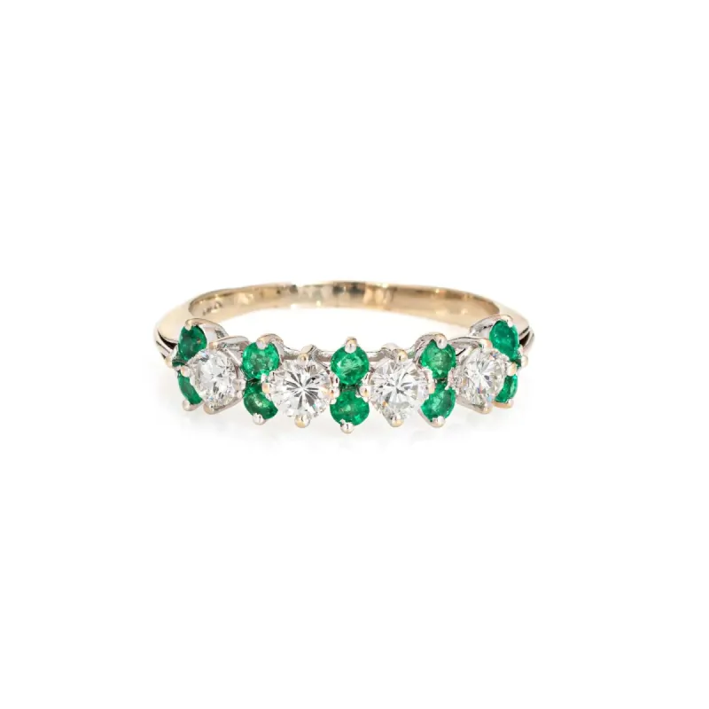 Bague Diamant Émeraude Bande Or Blanc sold by 58 Facettes