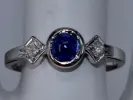 Cabochon Saphir Bleu et Diamants Or blanc sold by 58 Facettes