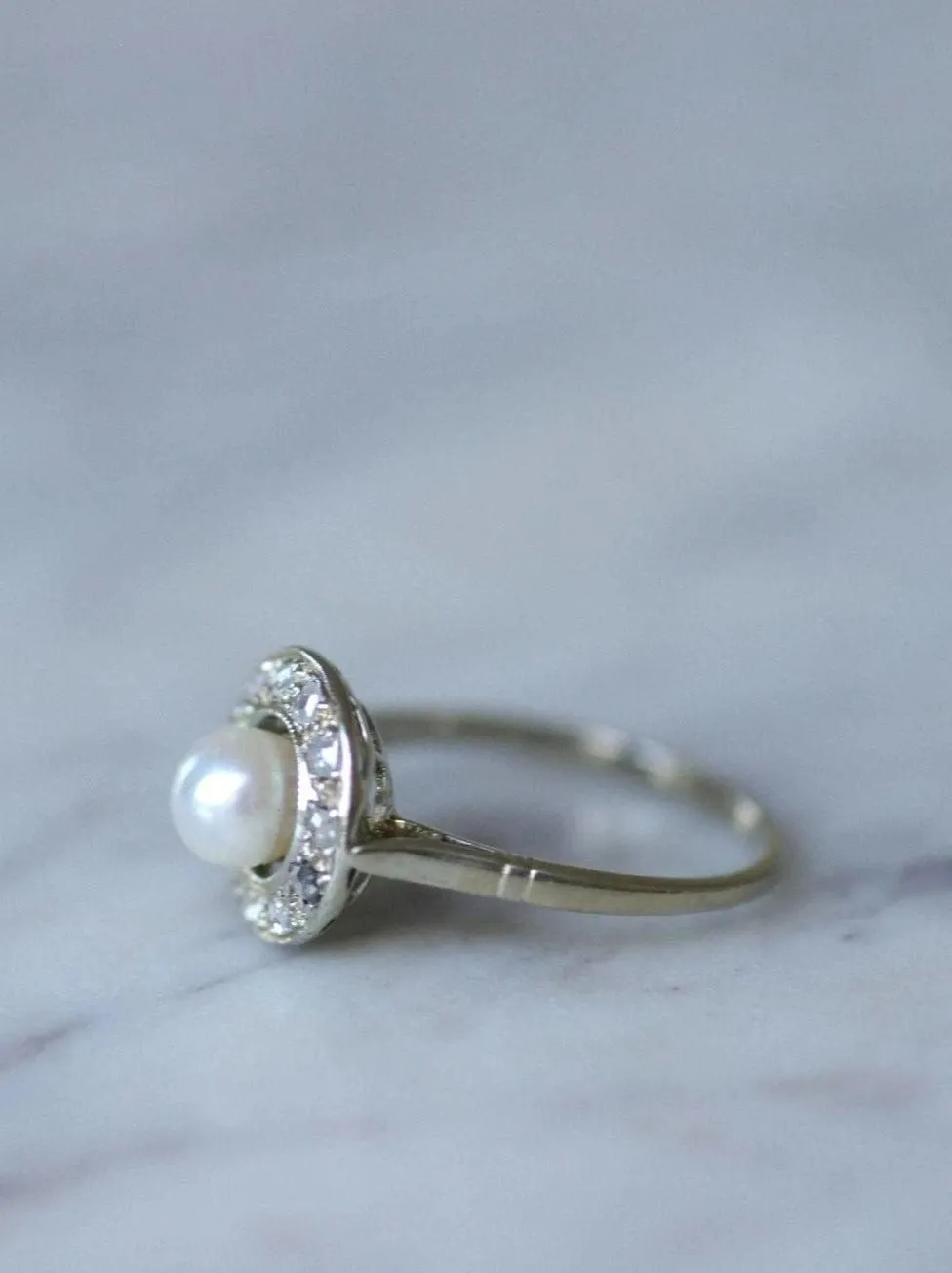 Bague cible Art Deco perle et diamants sold by 58 Facettes product image thumbnail 5