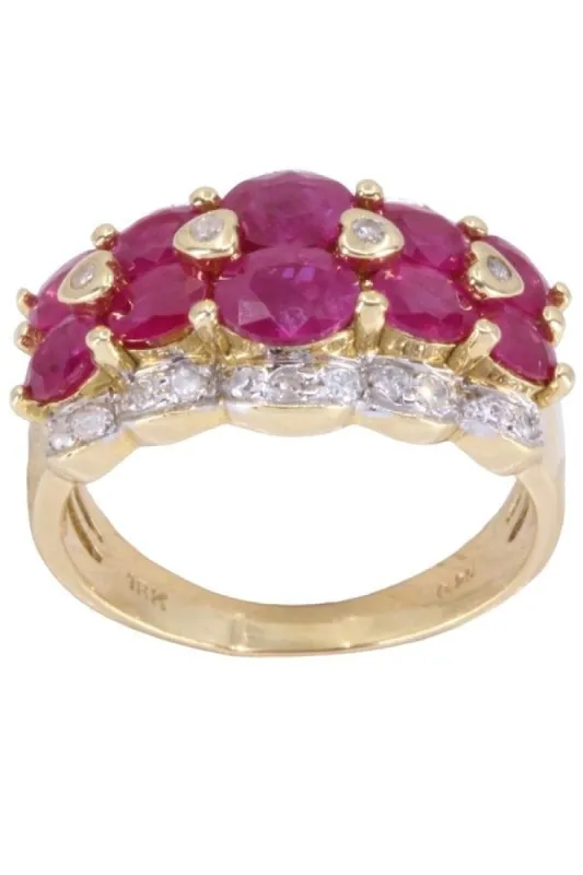 BAGUE MODERNE RUBIS ET DIAMANTS sold by 58 Facettes