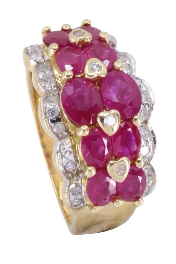 BAGUE MODERNE RUBIS ET DIAMANTS sold by 58 Facettes product image thumbnail 5