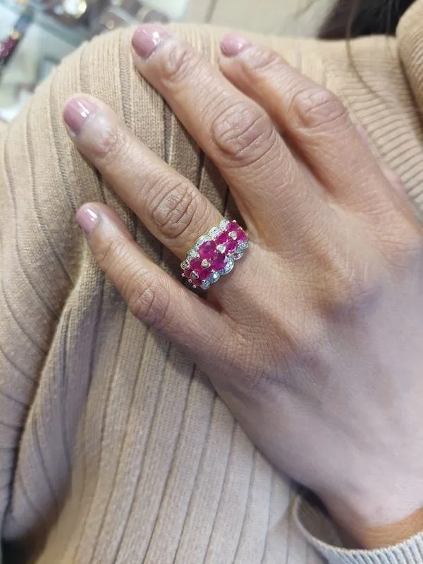 BAGUE MODERNE RUBIS ET DIAMANTS sold by 58 Facettes product image thumbnail 2