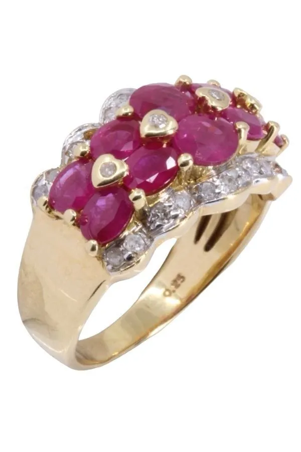 BAGUE MODERNE RUBIS ET DIAMANTS sold by 58 Facettes product image thumbnail 3