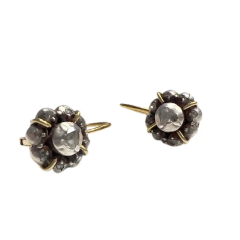 Boucles d'oreilles or jaune argent diamants sold by 58 Facettes