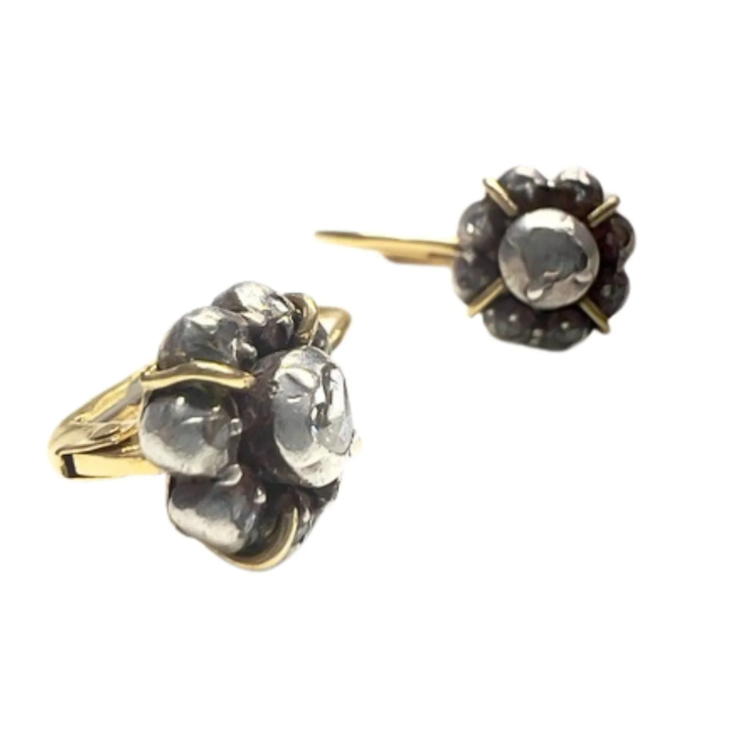 Boucles d'oreilles or jaune argent diamants sold by 58 Facettes product image thumbnail 5
