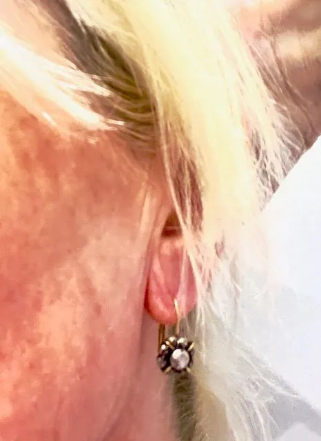 Boucles d'oreilles or jaune argent diamants sold by 58 Facettes product image thumbnail 2