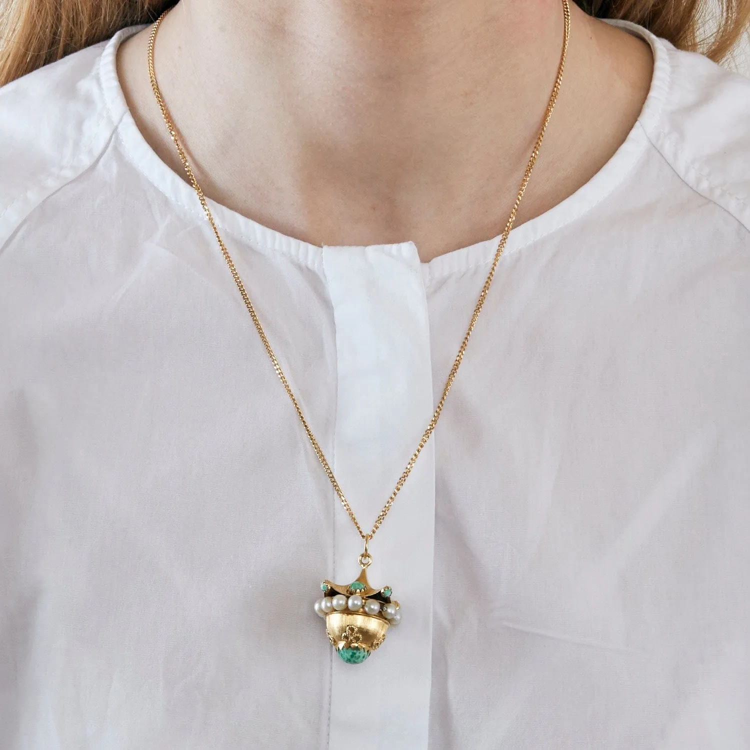 Pendentif "Breloque" en or jaune et perles de culture sold by 58 Facettes product image thumbnail 3