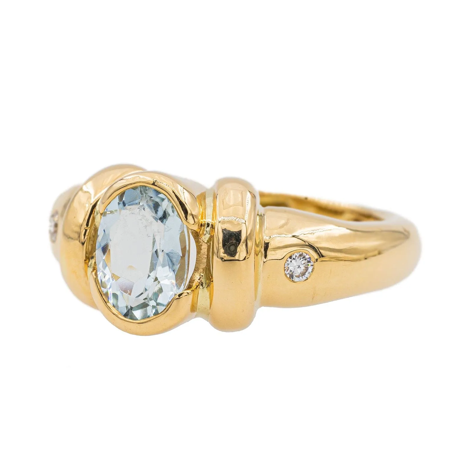 Bague Or jaune Aigue-marine sold by 58 Facettes product image thumbnail 3
