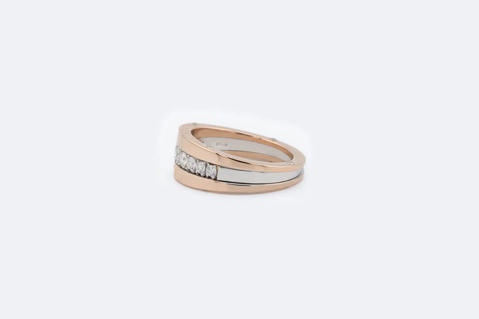 Bague en or rose et or blanc 18 carats avec diamants 0,50 ct sold by 58 Facettes product image thumbnail 3