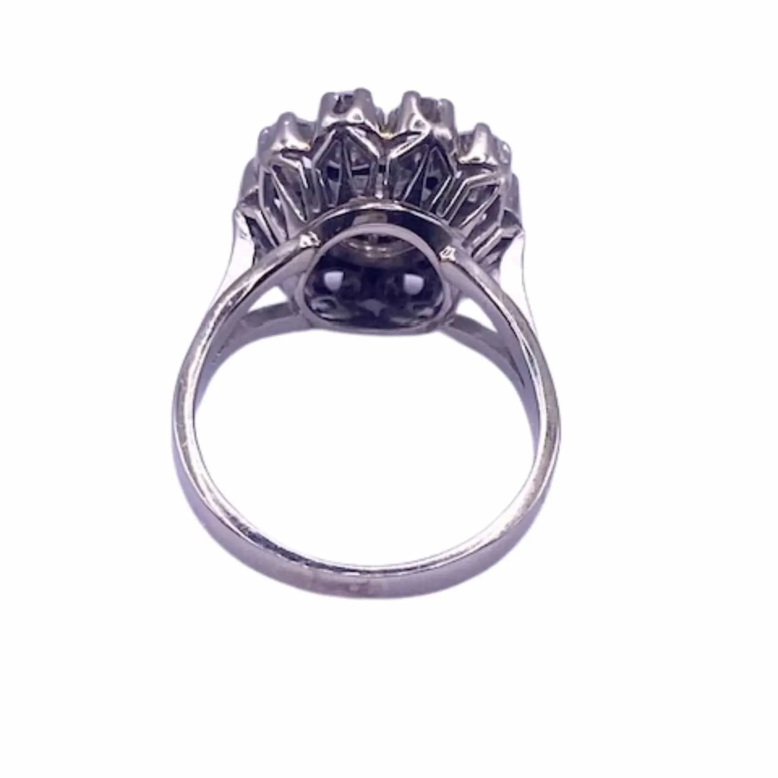 Bague Entourage Fleur Or Blanc 18k Diamants sold by 58 Facettes product image thumbnail 3