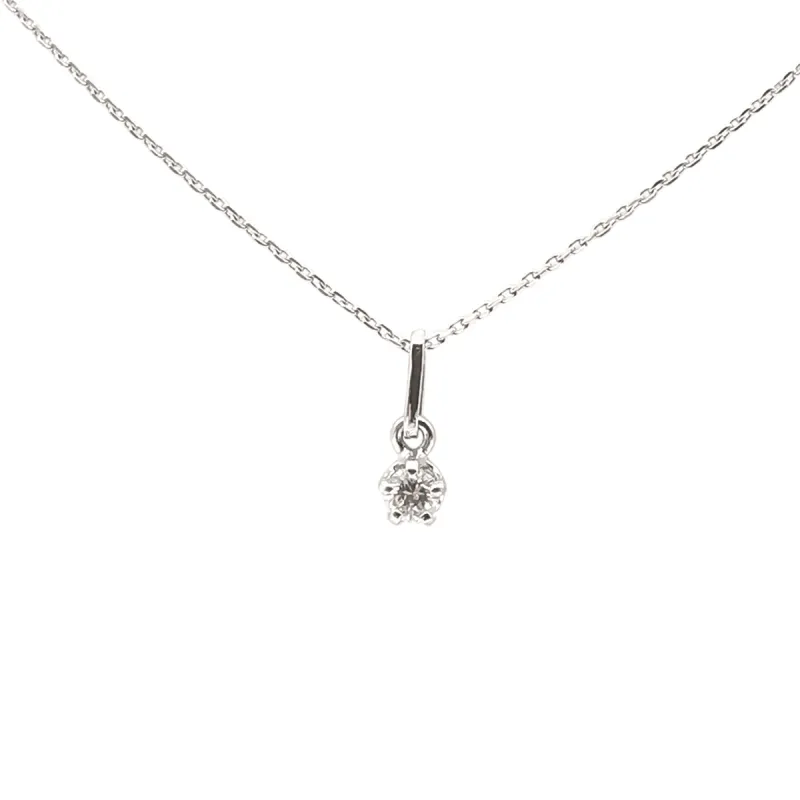 Collier en or blanc serti d'un diamant de 0.15 carat sold by 58 Facettes