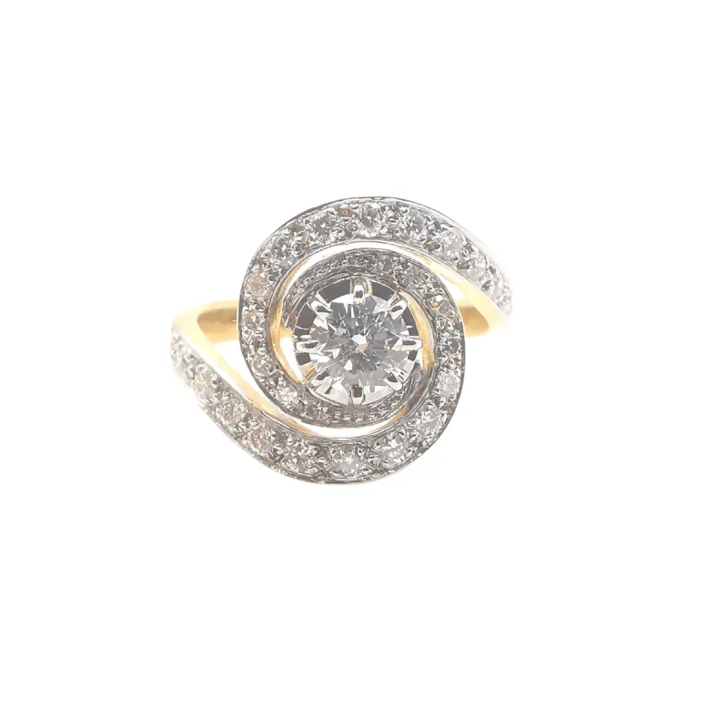 Bague tourbillon or et diamants 1.34 ct sold by 58 Facettes