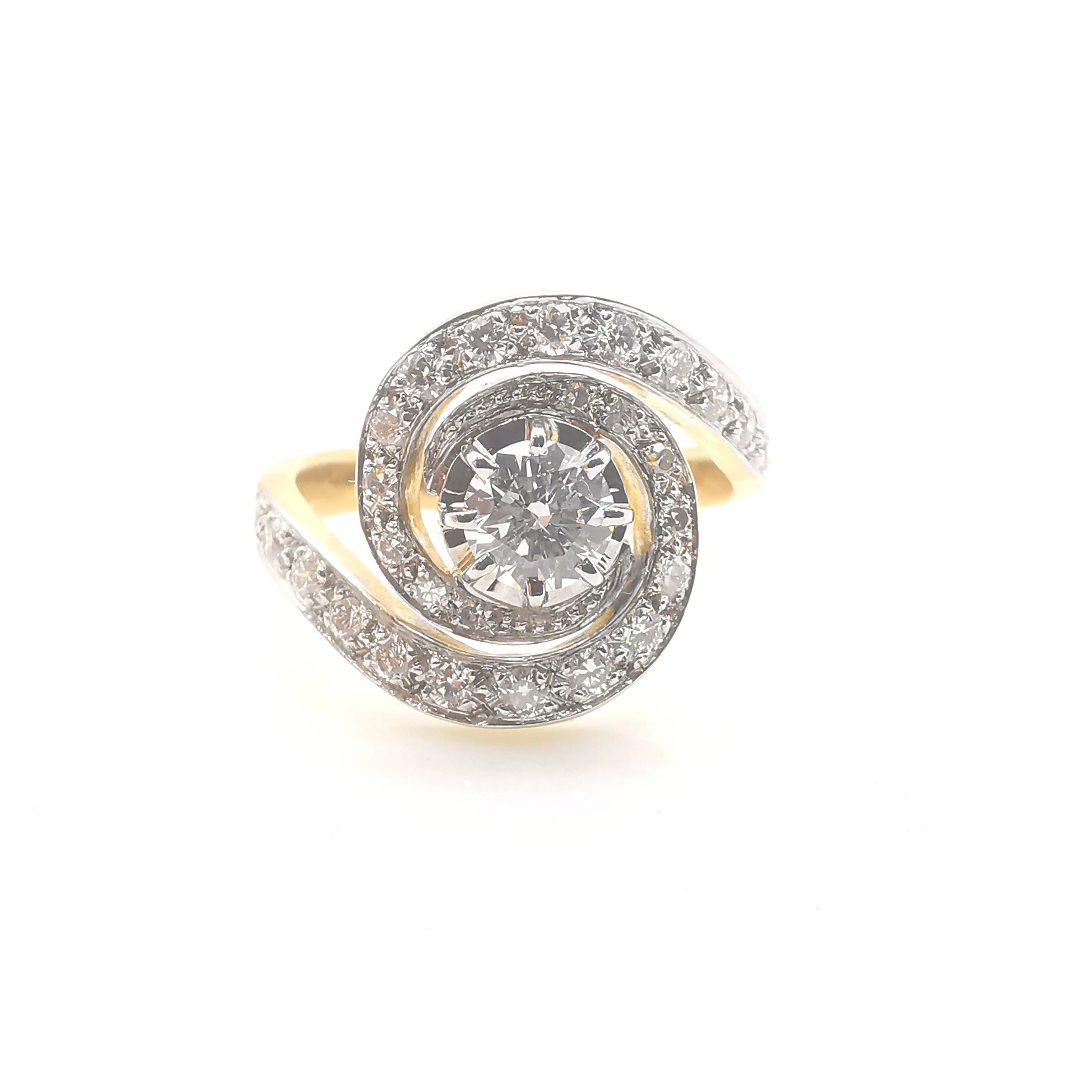 Bague tourbillon or et diamants 1.34 ct sold by 58 Facettes product image thumbnail 2