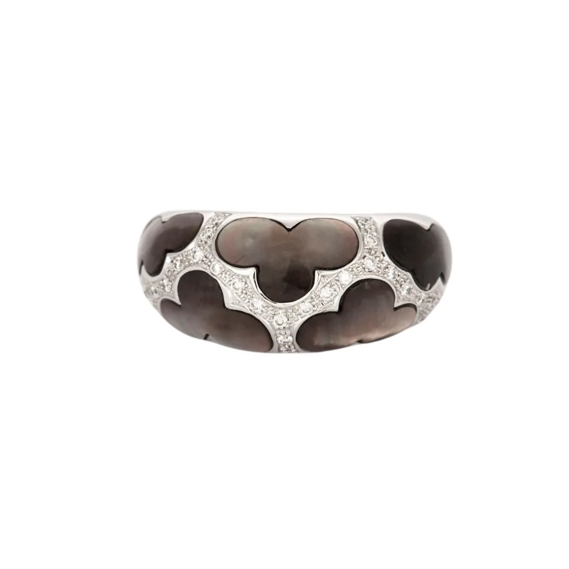 Bague or blanc opale noire sold by 58 Facettes