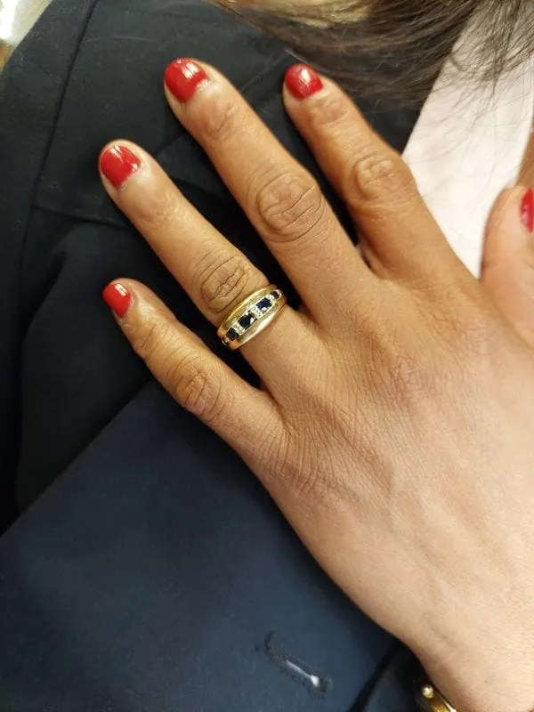 Bague moderne saphirs et diamants sold by 58 Facettes product image thumbnail 2