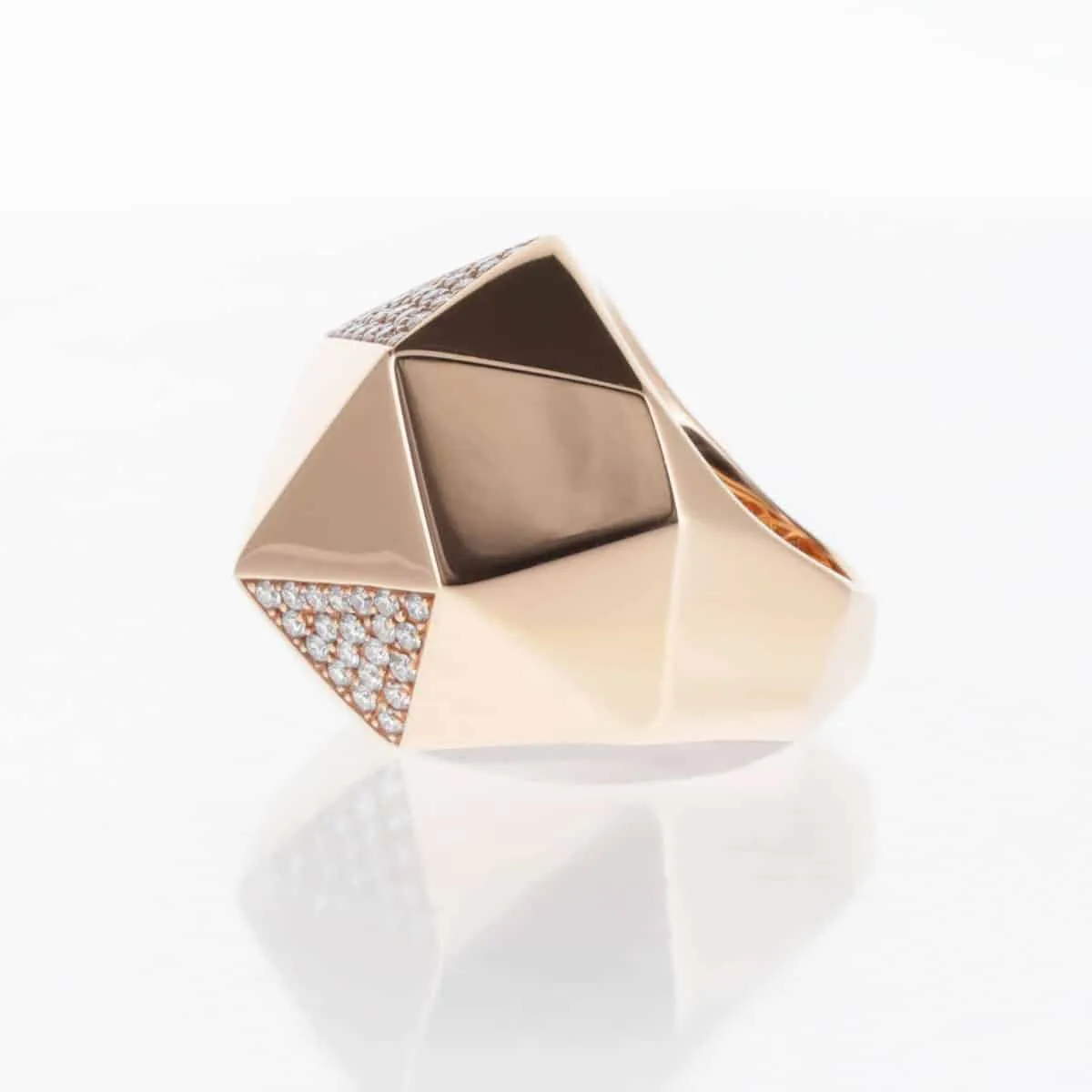 Bague Or Rose et Diamants Facettée sold by 58 Facettes product image thumbnail 4