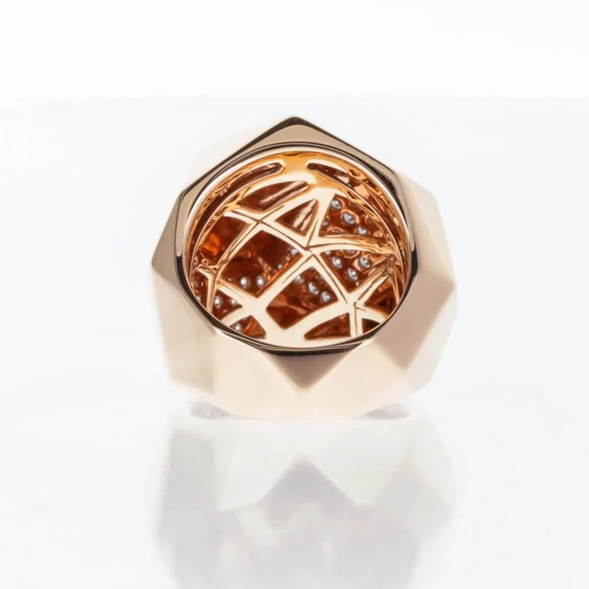 Bague Or Rose et Diamants Facettée sold by 58 Facettes product image thumbnail 2