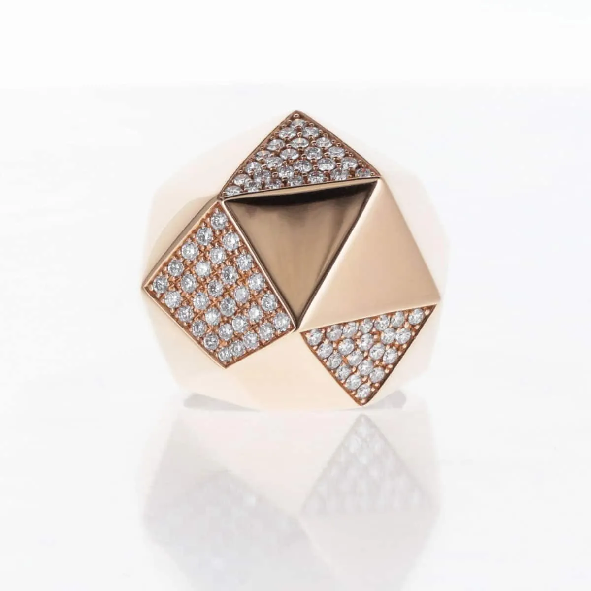 Bague Or Rose et Diamants Facettée sold by 58 Facettes product image thumbnail 3