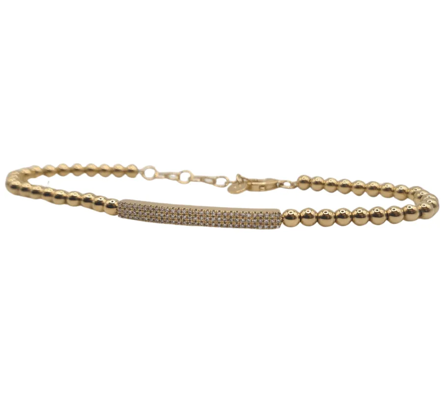 Bracelet or jaune serti d’une barrette de diamants sold by 58 Facettes