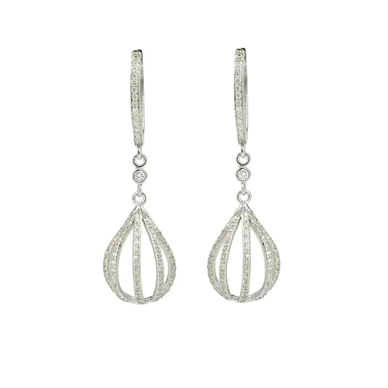 Boucles d’Oreilles Montgolfières Diamants Or Gris 18 Carats sold by 58 Facettes