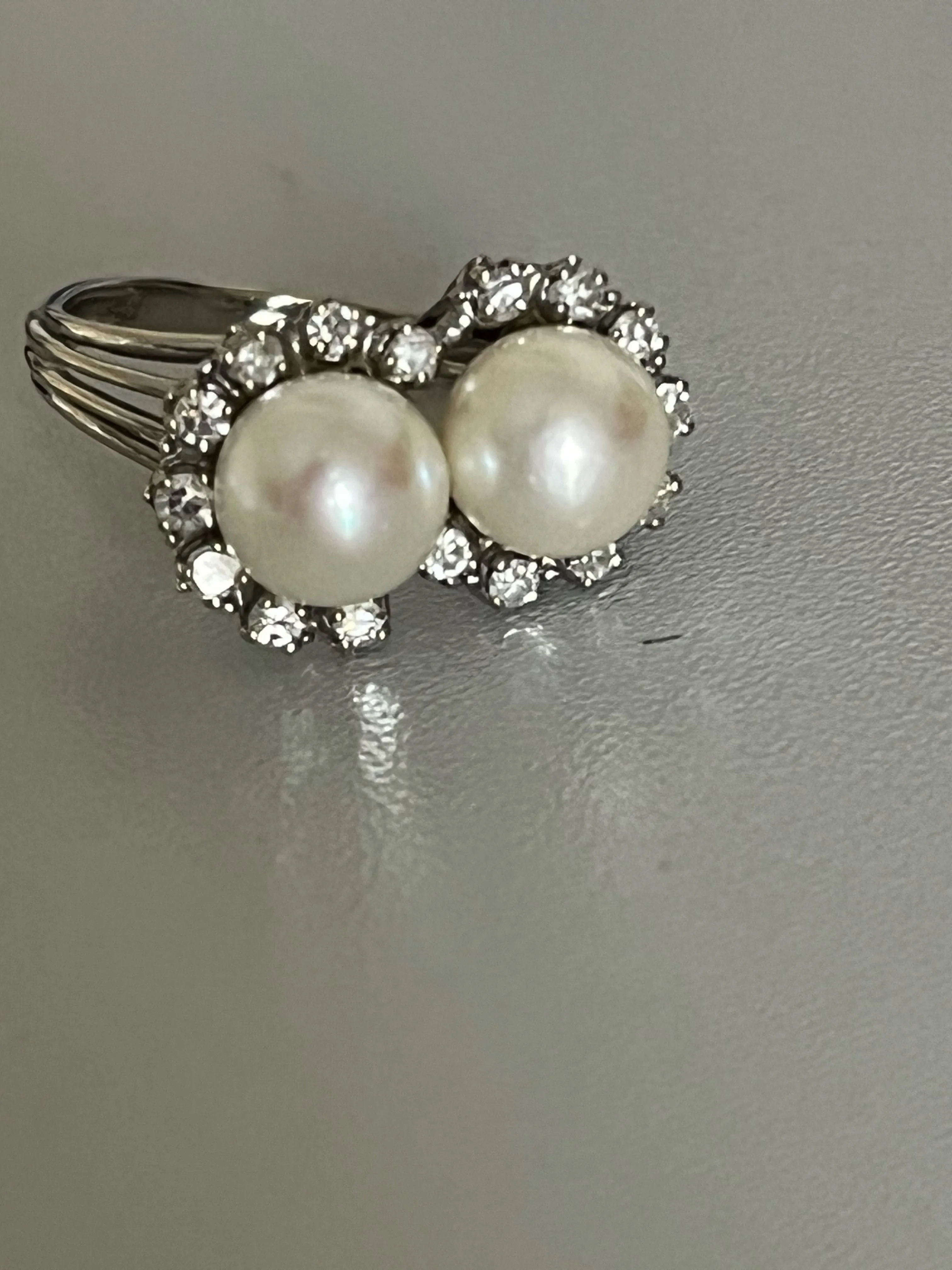 Bague Or Gris Perles Diamants sold by 58 Facettes product image thumbnail 5
