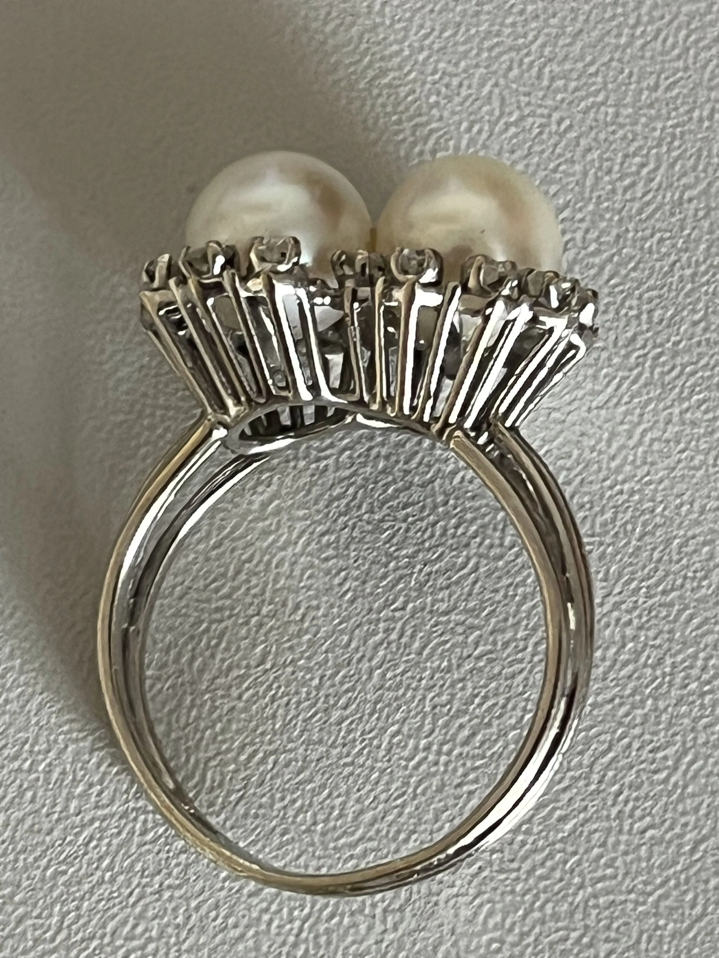 Bague Or Gris Perles Diamants sold by 58 Facettes product image thumbnail 4