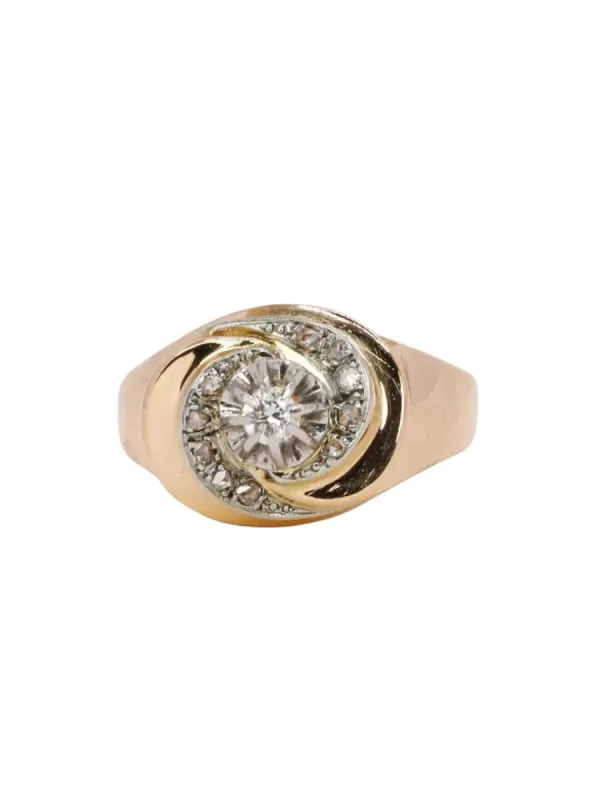 Bague tourbillon or diamants sold by 58 Facettes