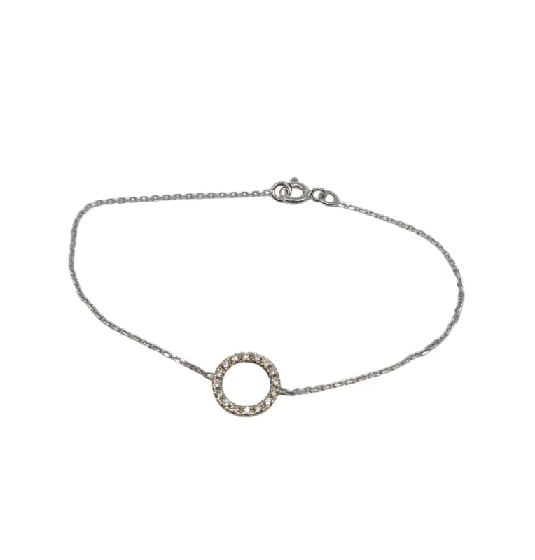 Bracelet or blanc serti de diamants naturels sold by 58 Facettes
