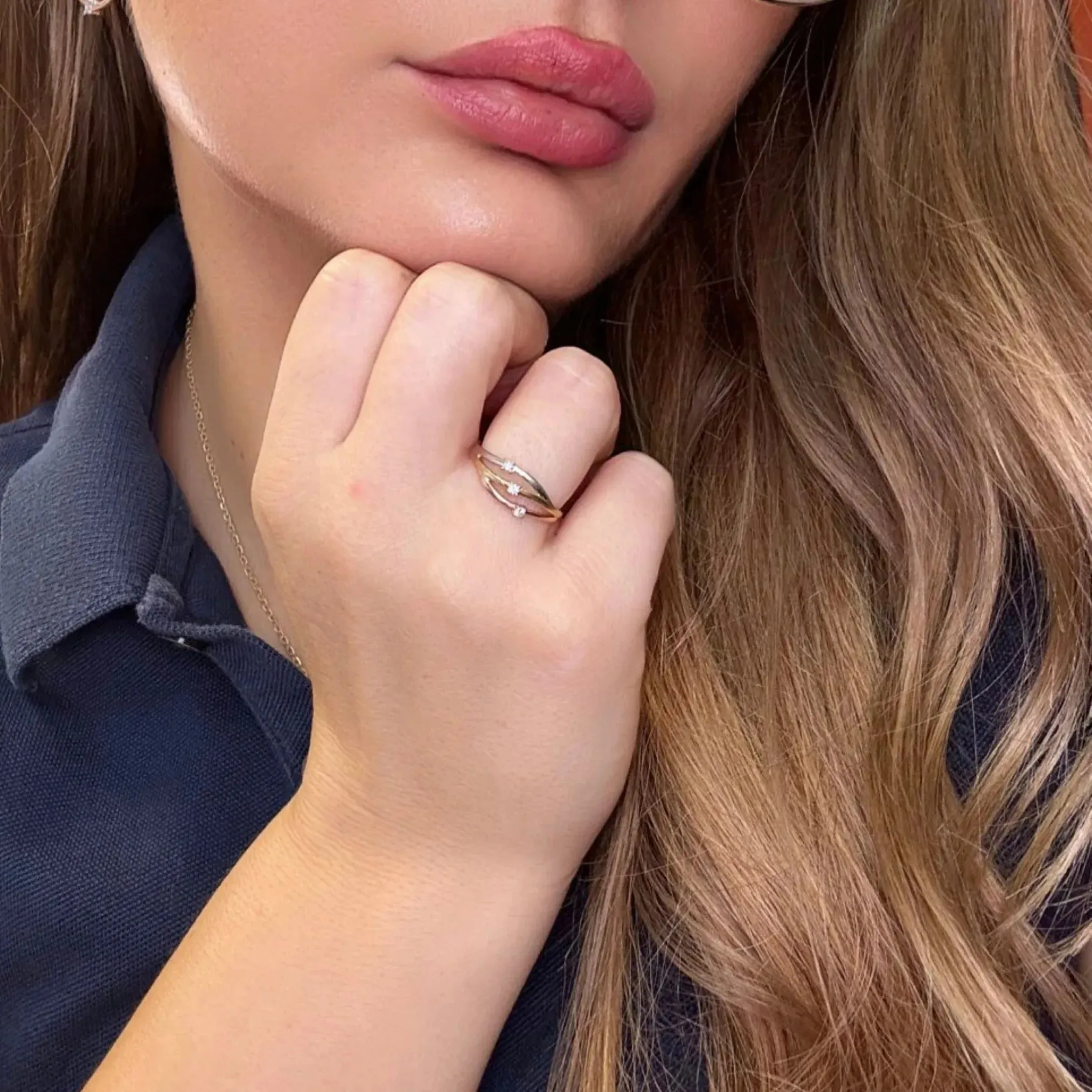 Bague Trilogie Or Jaune Diamants sold by 58 Facettes product image thumbnail 2