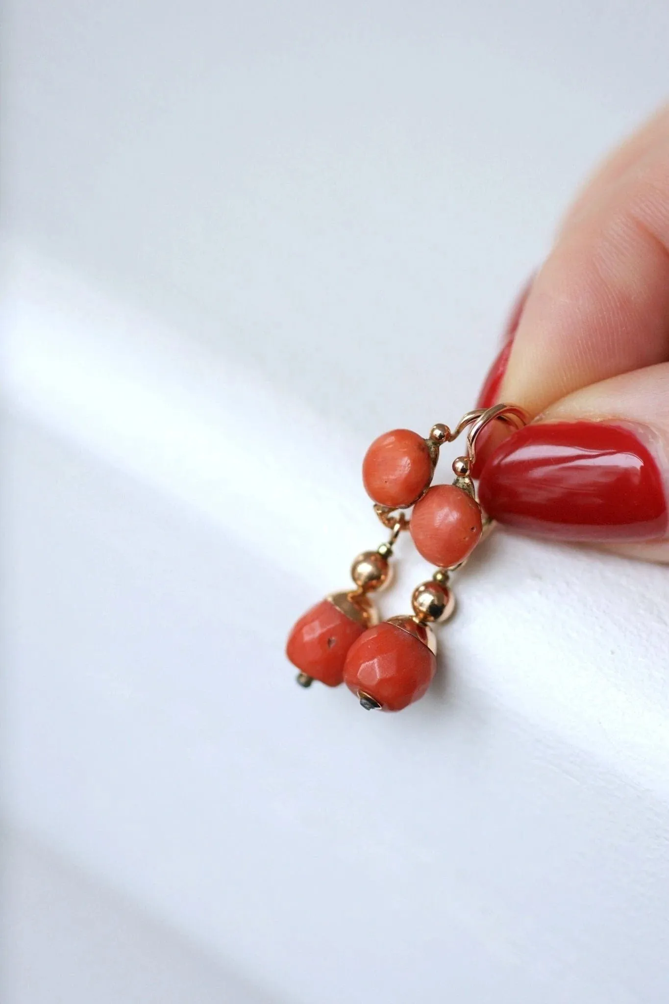Boucles d'oreilles dormeuses or et corail sold by 58 Facettes product image thumbnail 5