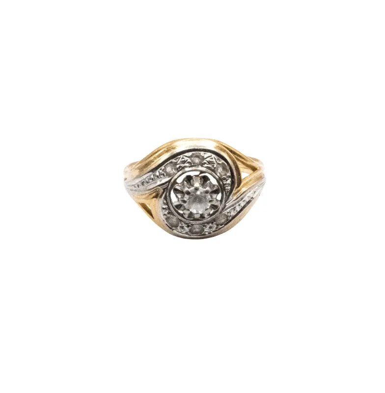 Bague Tank Art Déco or jaune diamants sold by 58 Facettes