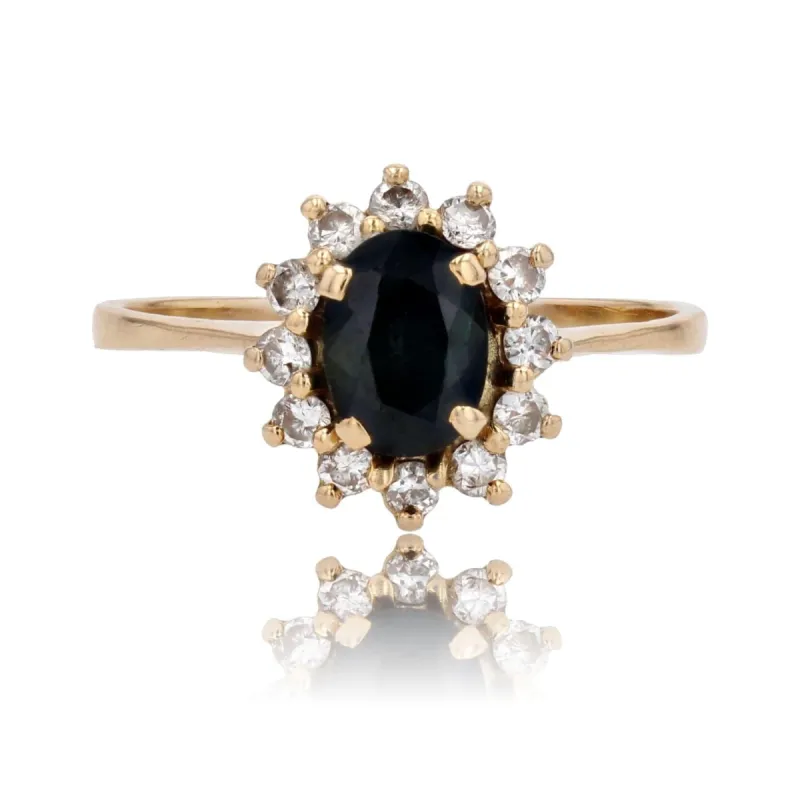 Bague occasion marguerite saphir diamants sold by 58 Facettes