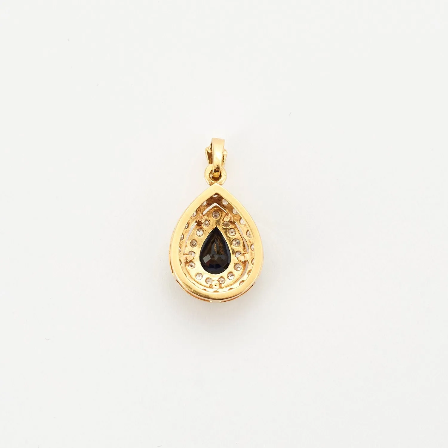 Pendentif en or jaune serti d'un saphir et diamants sold by 58 Facettes product image thumbnail 4