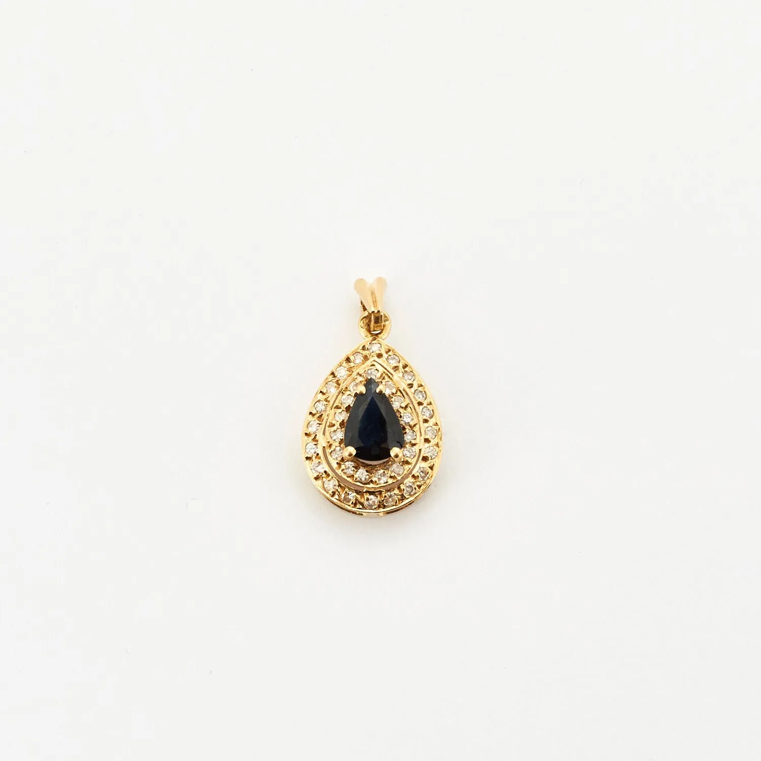 Pendentif en or jaune serti d'un saphir et diamants sold by 58 Facettes product image thumbnail 3