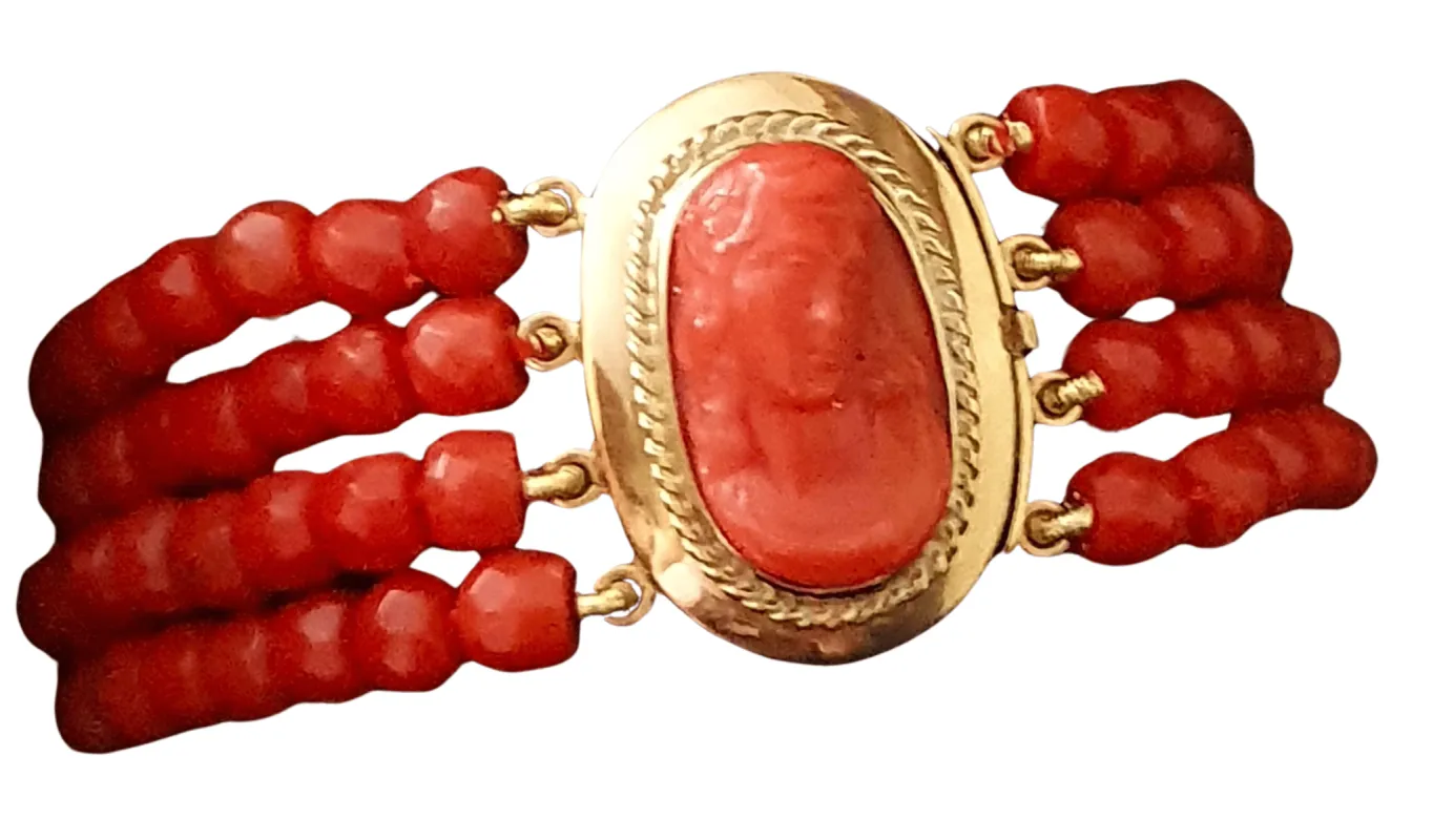 Bracelet Or jaune Corail Camée made by 58 Facettes