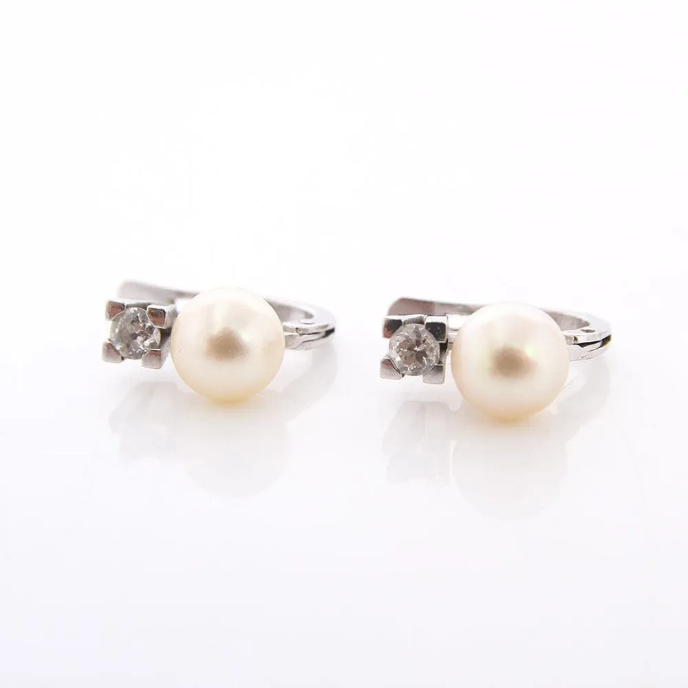 Boucles d'oreilles "Toi et Moi" Or blanc Perle Diamants sold by 58 Facettes product image thumbnail 2