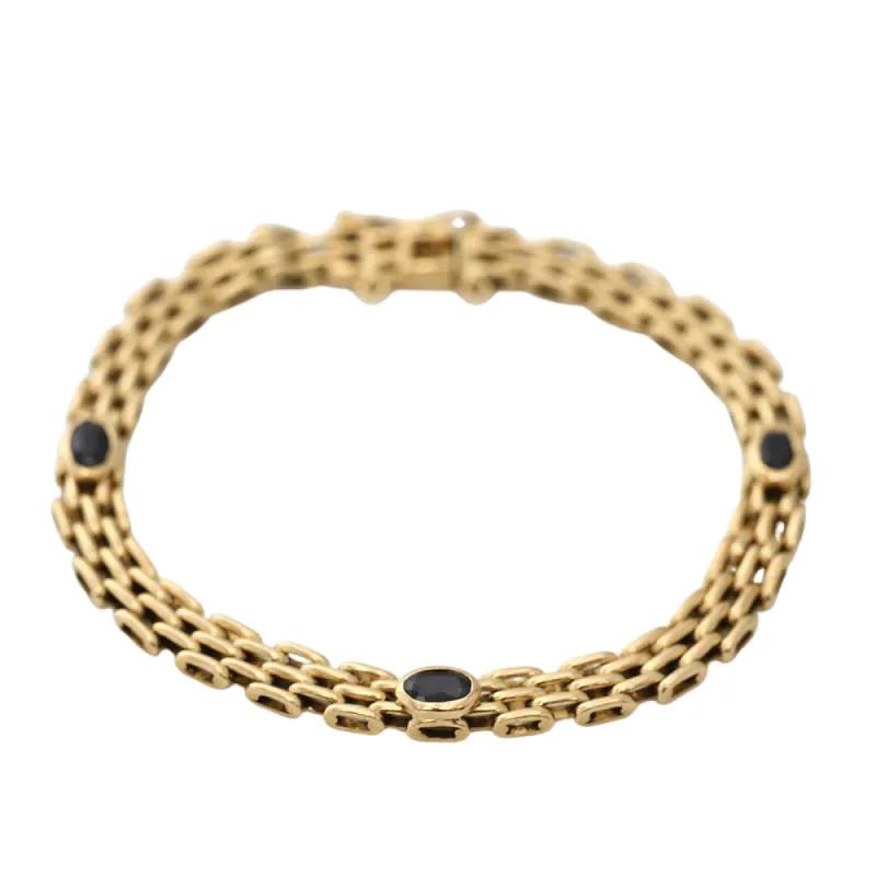 Bracelet panthère en or et saphirs sold by 58 Facettes