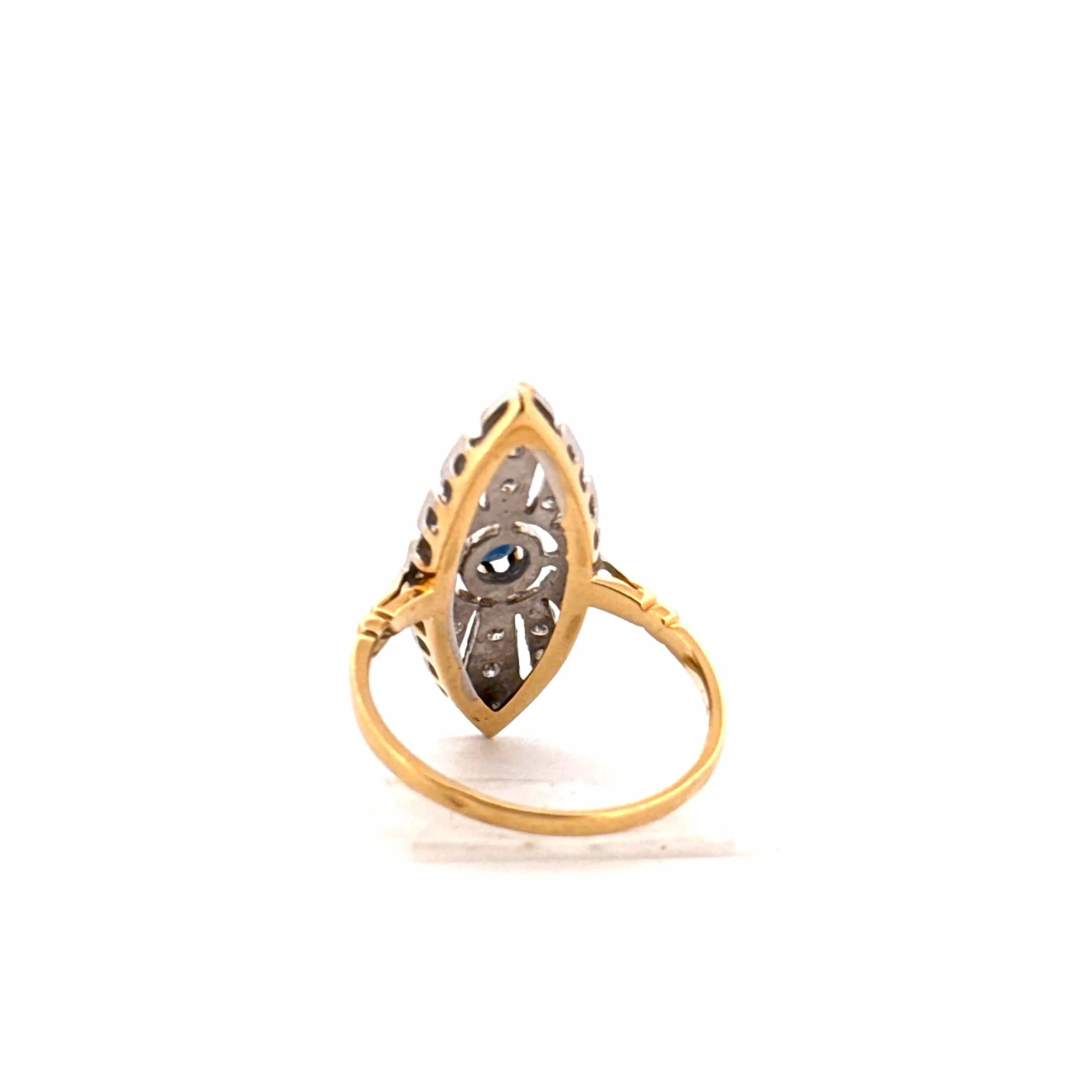Bague Marquise Vintage Or Diamants & Saphir sold by 58 Facettes product image thumbnail 4