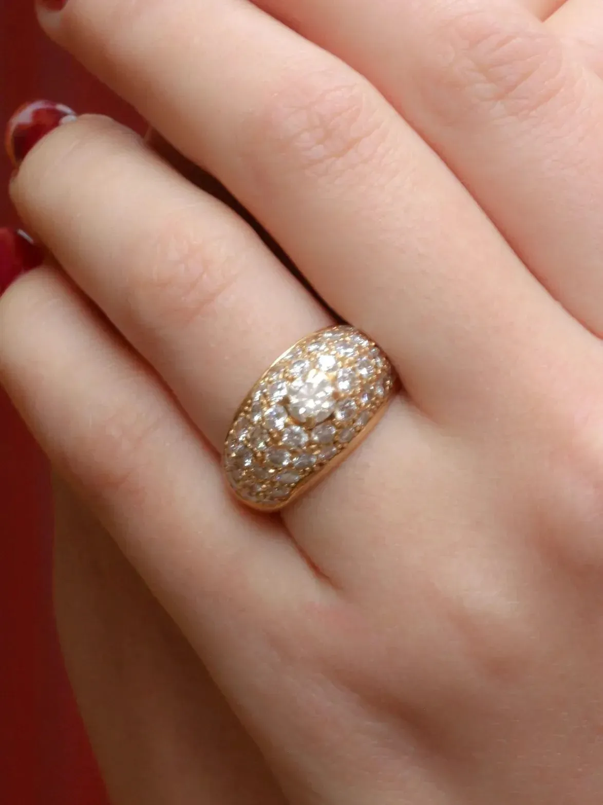 Bague jonc vintage avec diamants sold by 58 Facettes product image thumbnail 3