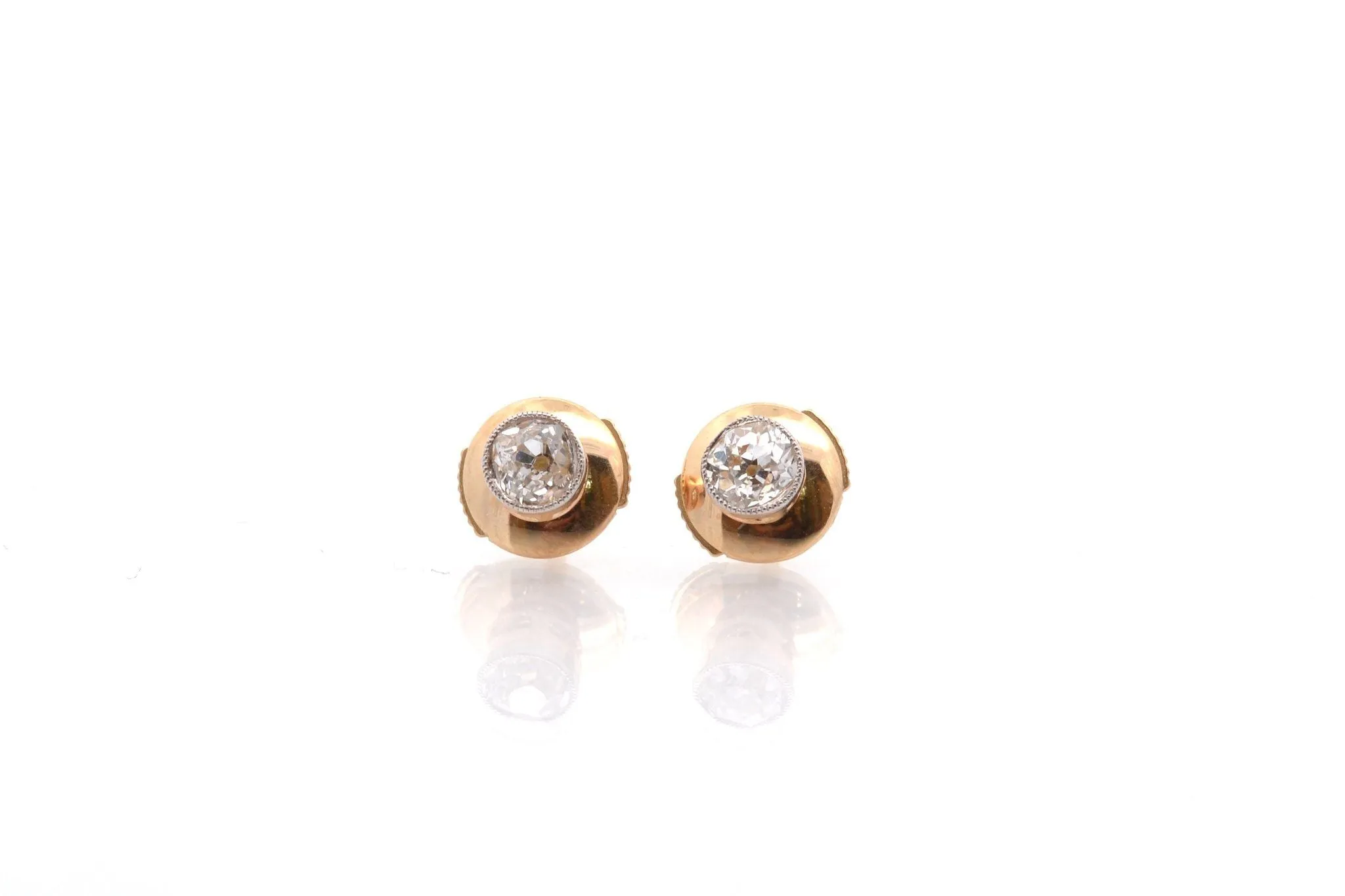 Puces d’oreilles diamants en or jaune sold by 58 Facettes product image thumbnail 2