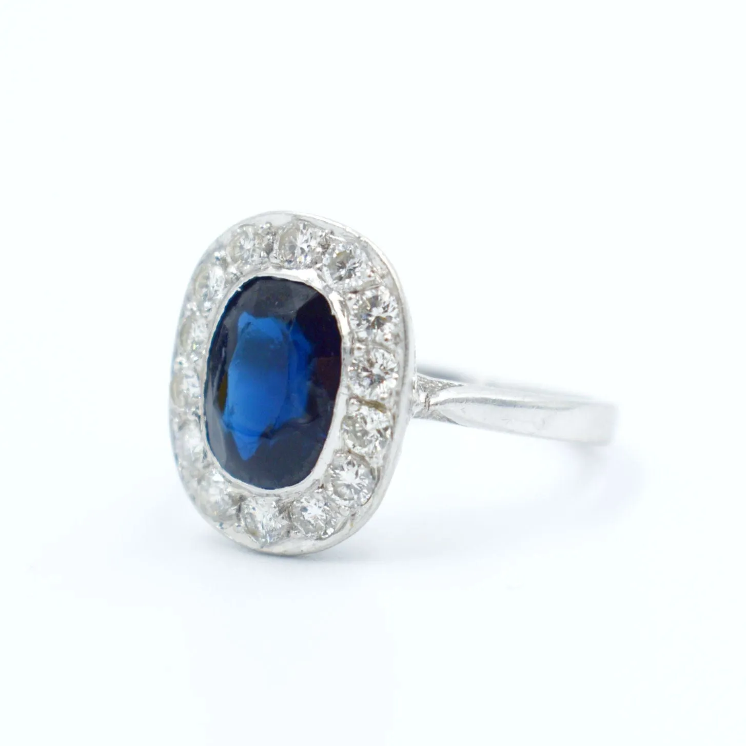 Bague Or Saphir Diamants 2cts sold by 58 Facettes product image thumbnail 3