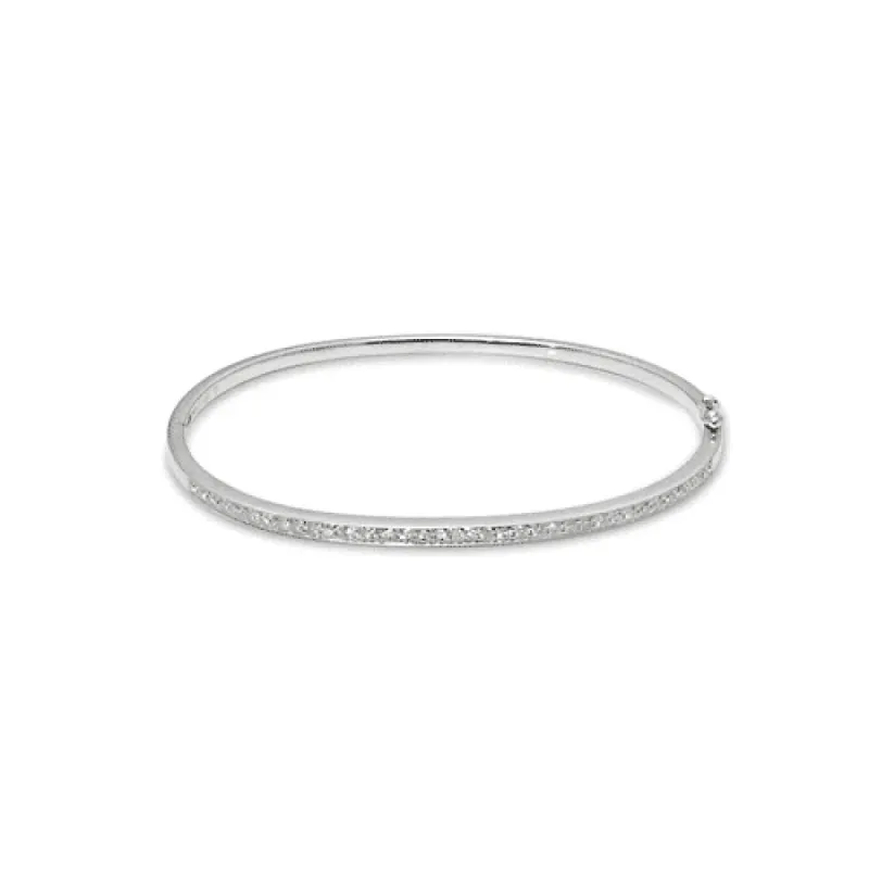 Bracelet jonc or blanc pavé diamants sold by 58 Facettes