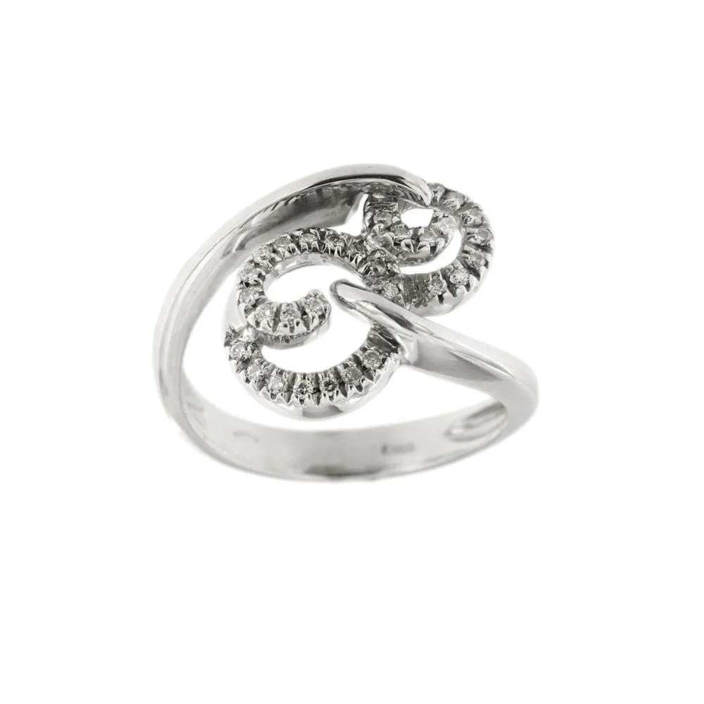 Bague contrariée à double spirale en or blanc 18 ct et diamants sold by 58 Facettes product image thumbnail 4