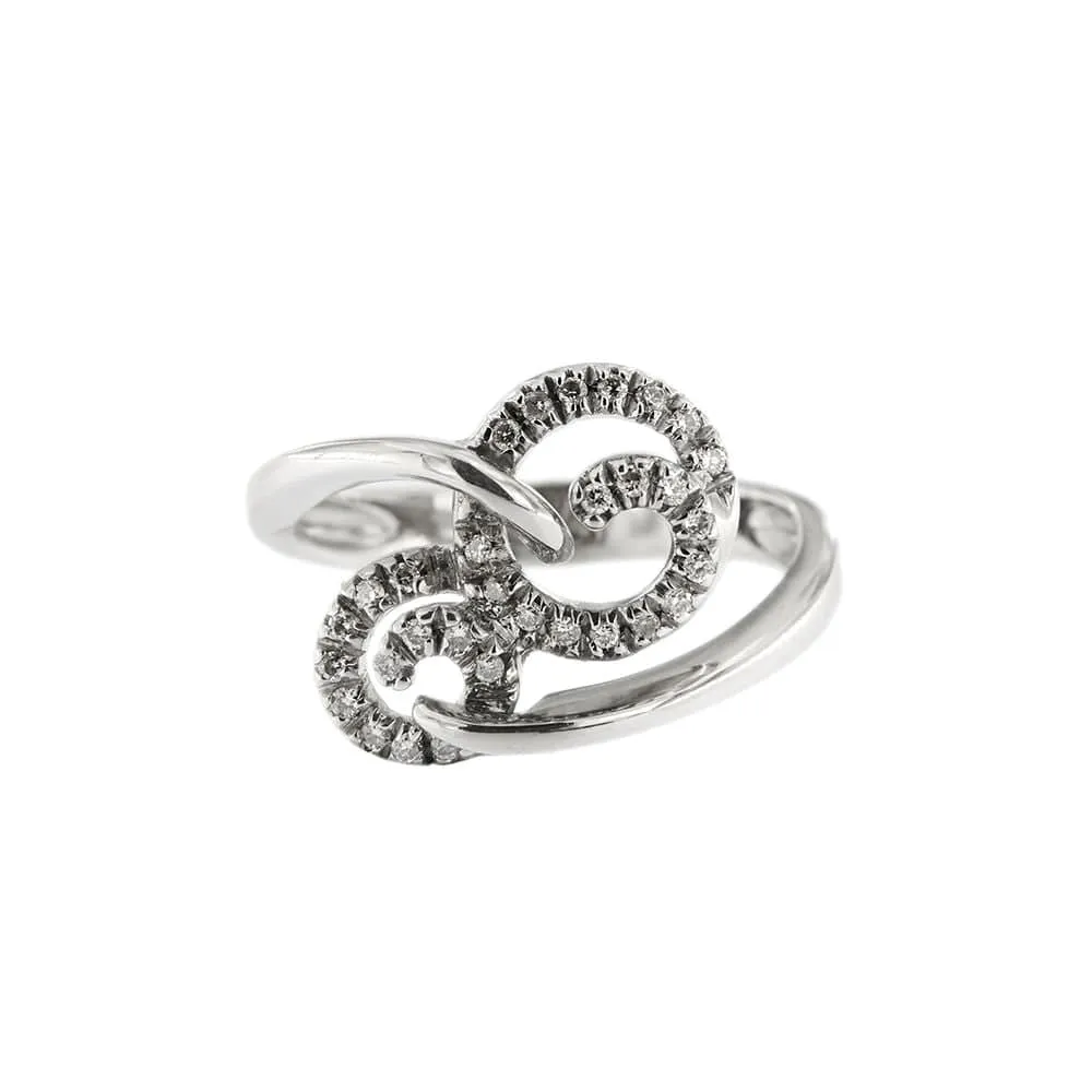Bague contrariée à double spirale en or blanc 18 ct et diamants sold by 58 Facettes product image thumbnail 5