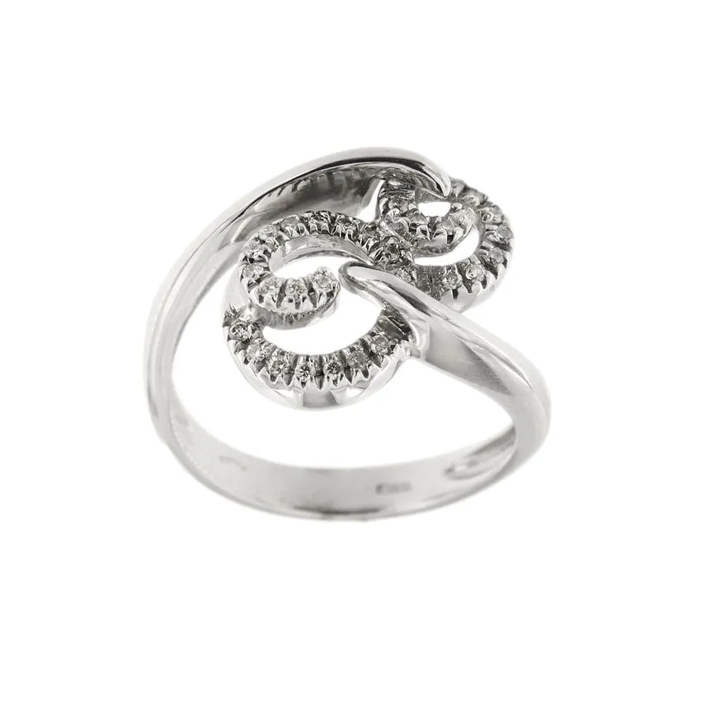 Bague contrariée à double spirale en or blanc 18 ct et diamants sold by 58 Facettes product image thumbnail 3