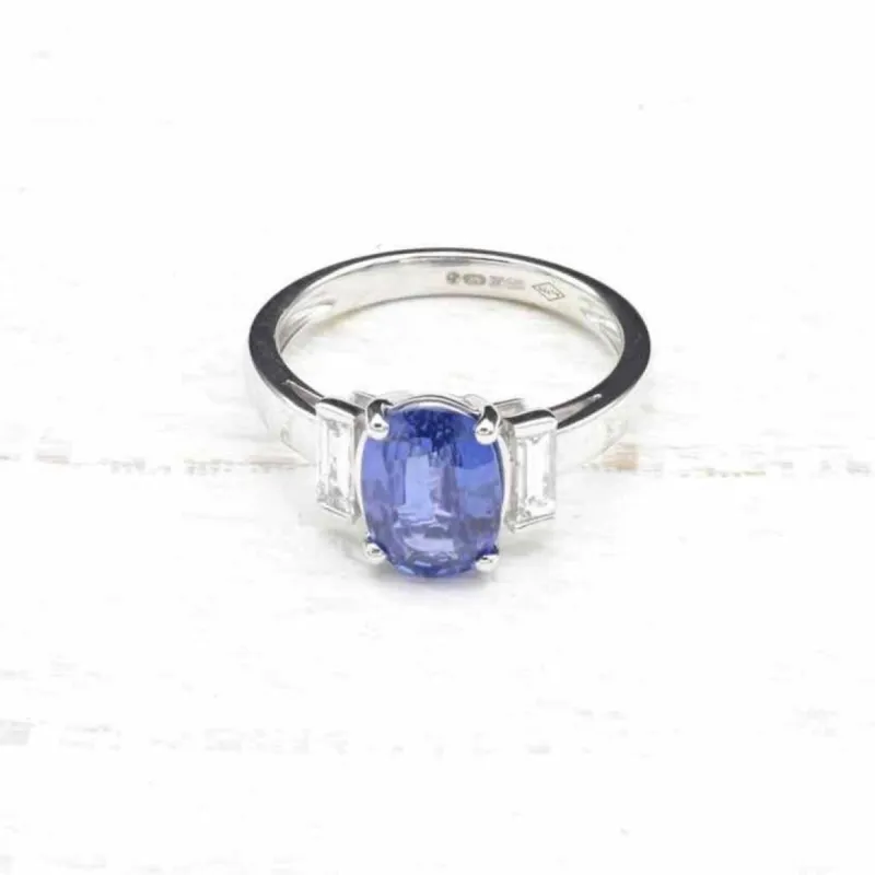 Bague Or blanc Saphir Diamants sold by 58 Facettes