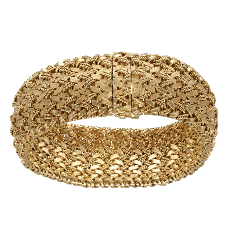 Bracelet maille Polonaise or jaune 18 Cts massif 93,20 gr. sold by 58 Facettes