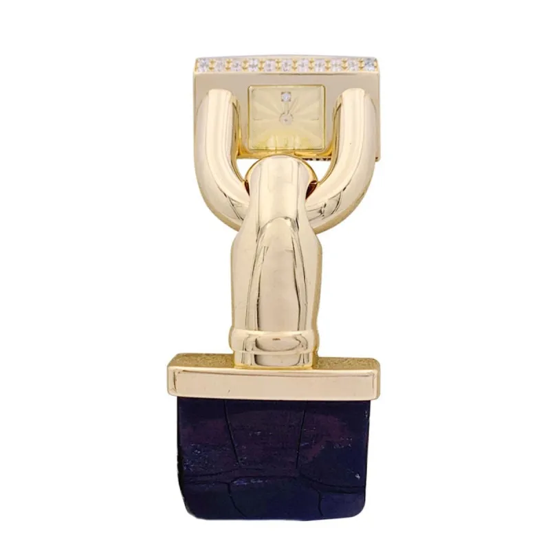 Montre Van Cleef & Arpels "Cadenas" or jaune, diamants, cuir. sold by 58 Facettes