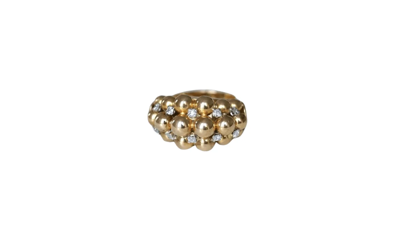 Bague Multi Boules Or Rose et Diamants sold by 58 Facettes