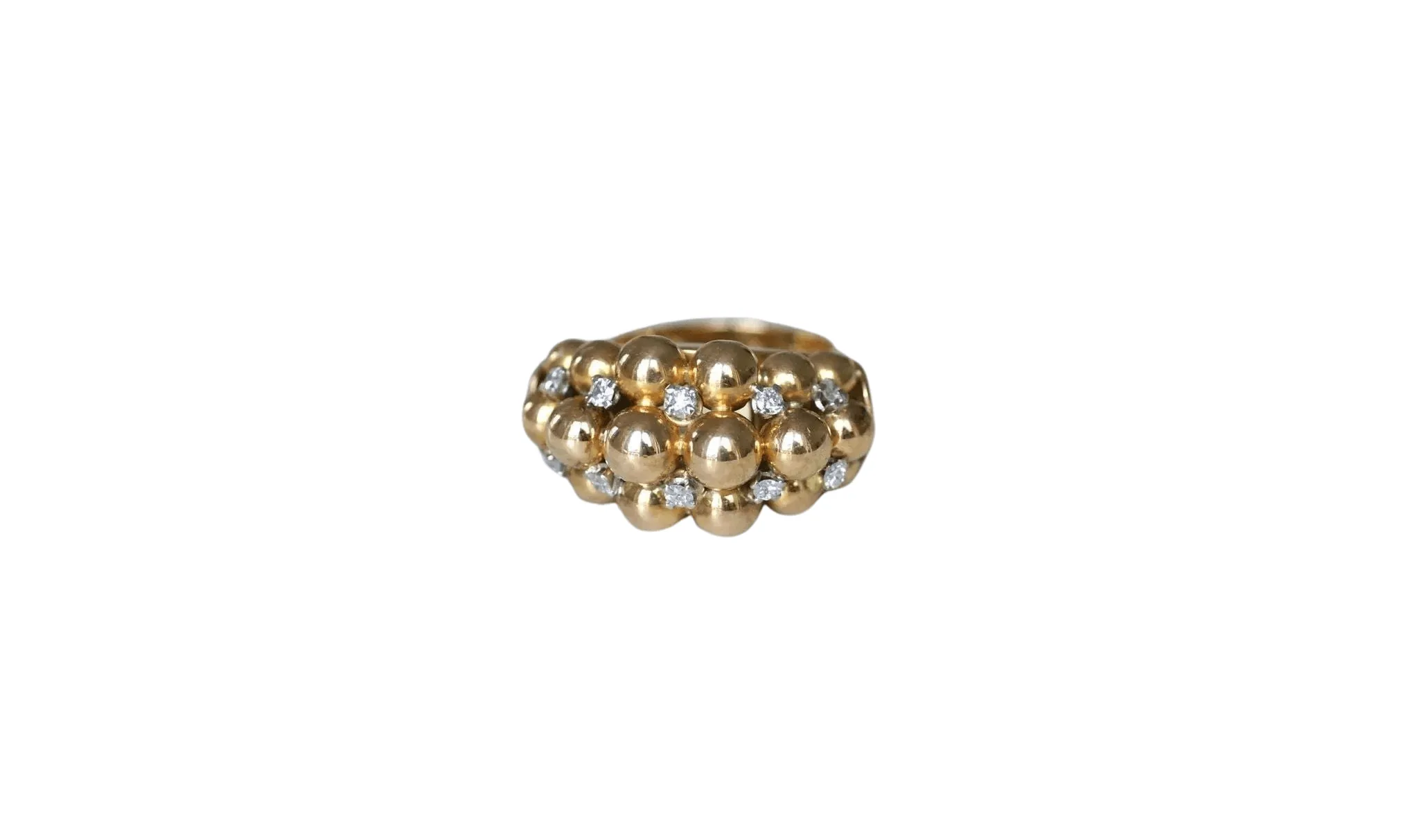 Bague Multi Boules Or Rose et Diamants sold by 58 Facettes